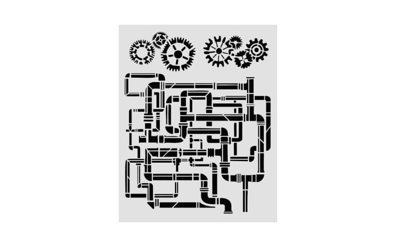 Stencil Gardens of Time Tubes 20x25 Stamperia
