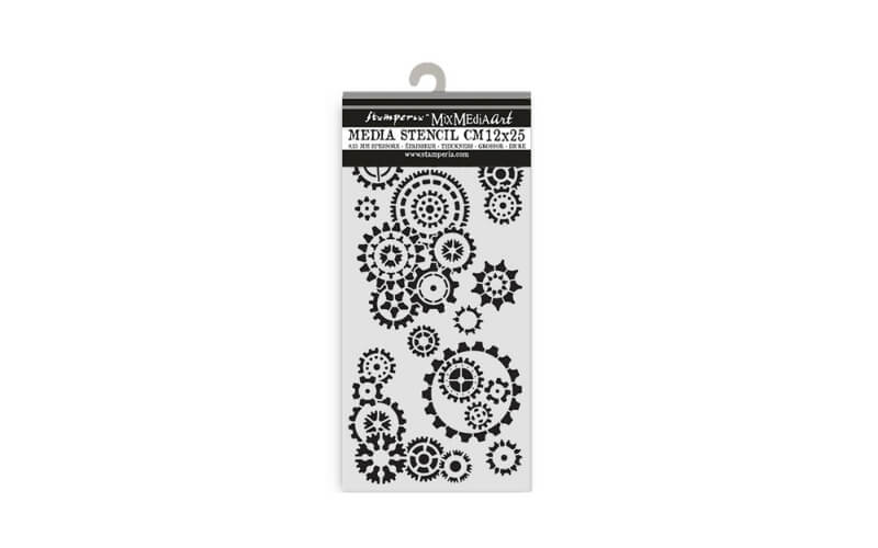 Stencil Gear up for Christmas Gears 12x25 Stamperia