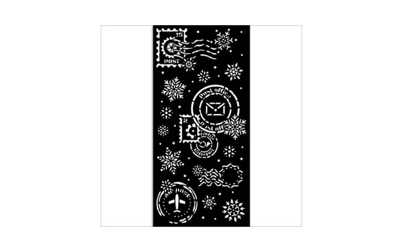 Stencil Gear up for Christmas Snowflakes 12x25 Stamperia