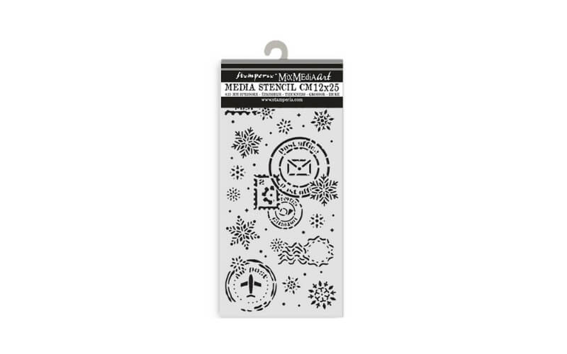 Stencil Gear up for Christmas Snowflakes 12x25 Stamperia