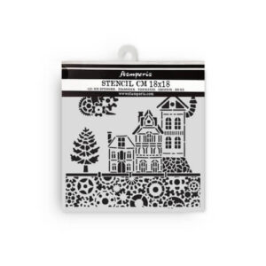 Stencil Gear up for Christmas houses 18x18 Stamperia
