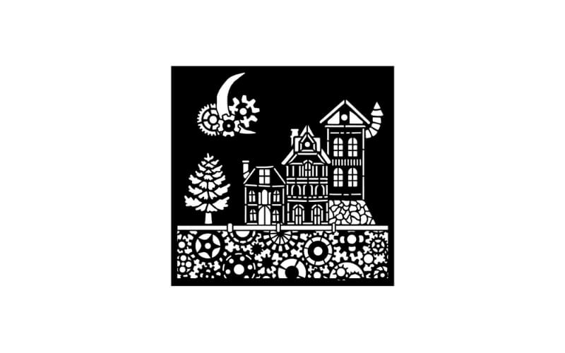 Stencil Gear up for Christmas houses 18x18 Stamperia
