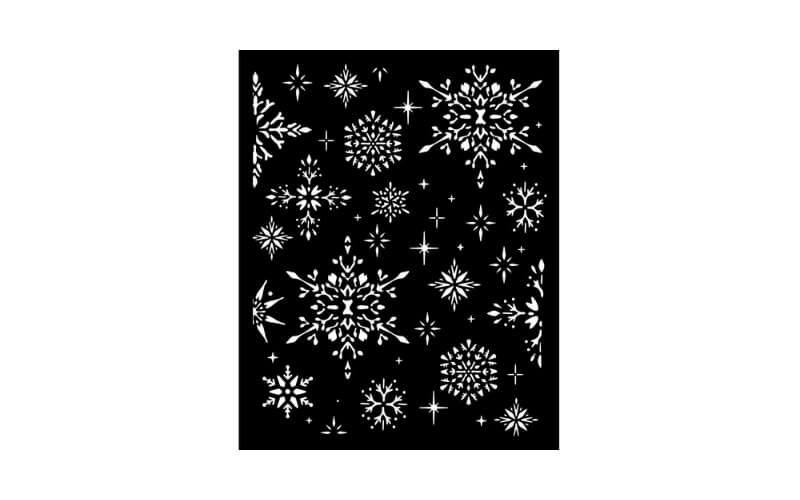 Stencil Het Uilenhuis Sneeuwvlokken Stamperia 20x25
