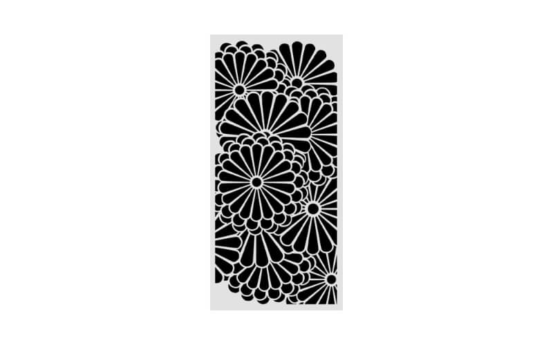 Stencil Oriental Garden Flowers Pattern 12x25 Stamperia