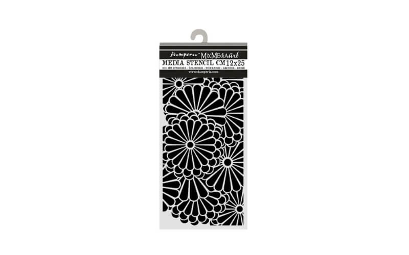 Stencil Oriental Garden Flowers Pattern 12x25 Stamperia