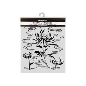 Stencil Oriental Garden Lotus 20x25 Stamperia