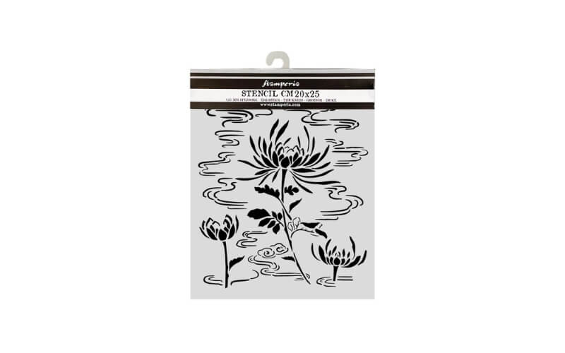 Stencil Oriental Garden Lotus 20x25 Stamperia