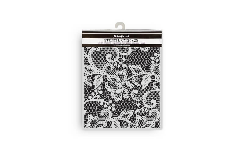Stencil Quiet Days Bloemen Kant 20x25 Stamperia