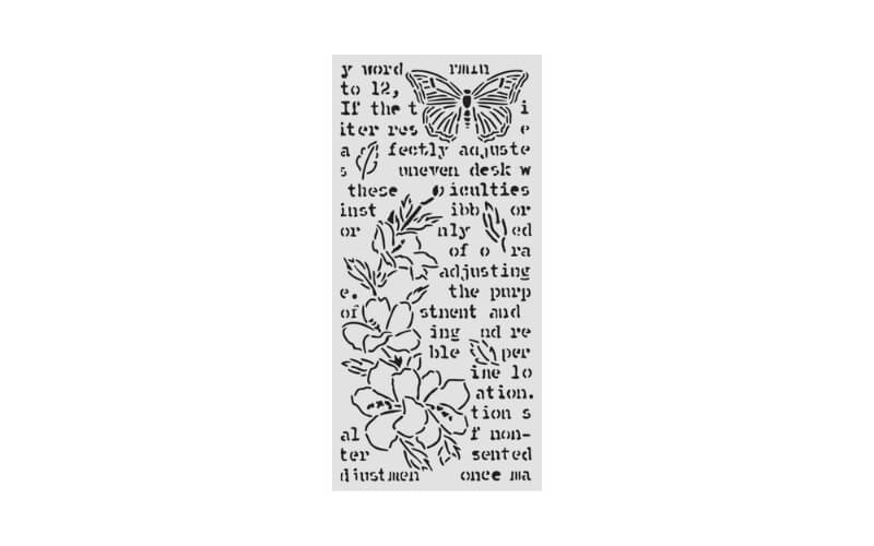 Stencil Secret Diary Butterfly and Flower 12x25 Stamperia