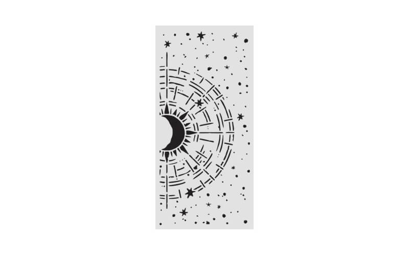 Stencil Secret Diary Cosmic Compass 12x25 Stamperia