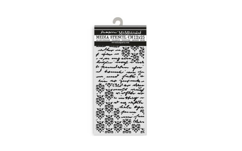 Stencil Secret Diary Seal and Writings 12x25 Stamperia