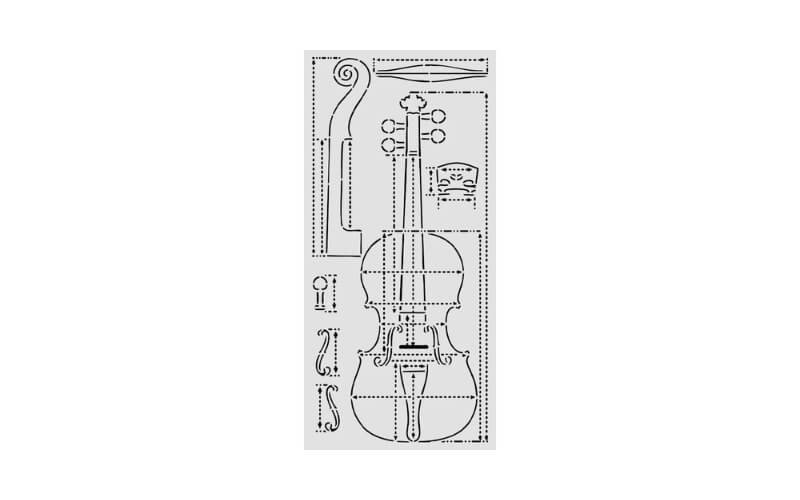Stencil Symphony Violin Section 12x25 Stamperia