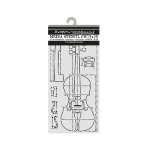 Stencil Symphony Violin Section 12x25 Stamperia