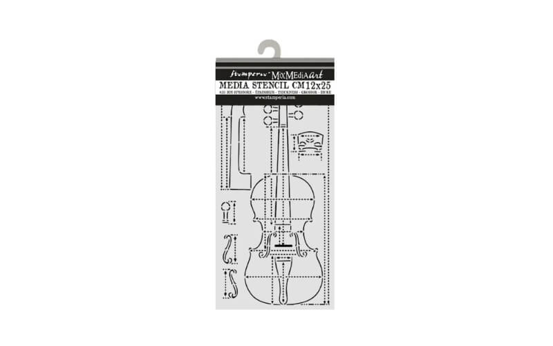 Stencil Symphony Violin Section 12x25 Stamperia