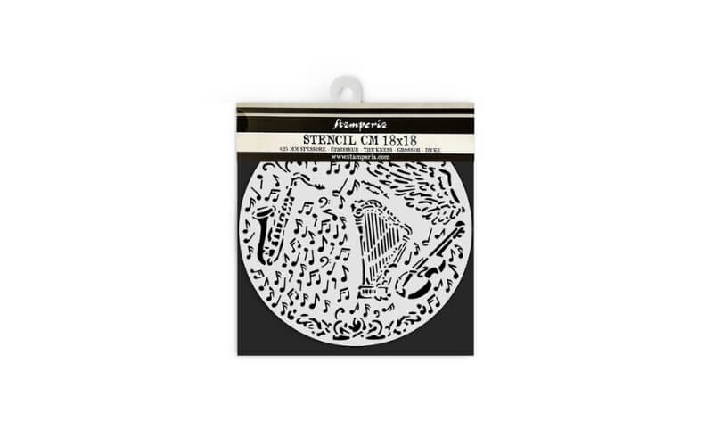 Stencil Viool en Trompet 18x18cm Stamperia