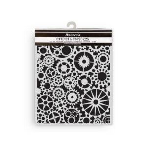 Stencil Voyages Fantastiques Tandwielen Stamperia 20x25