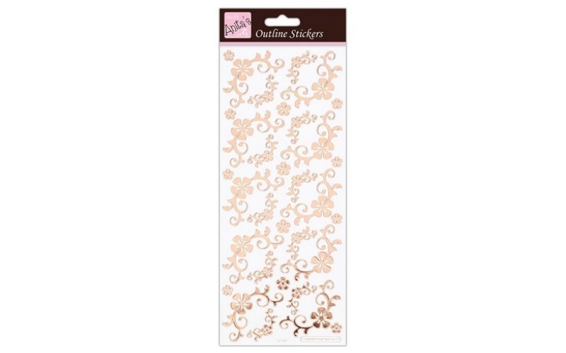 Stickerranden, Roségoud op Wit