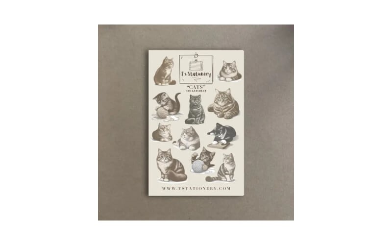 Stickervel Poezen T's Stationery