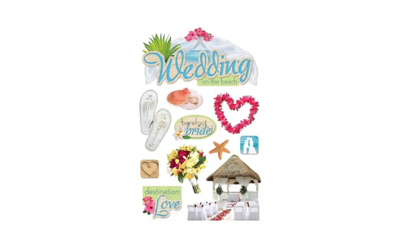 Strand Bruiloft 3D Stickers Paper House