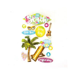 The Beach 3D Stickers Paper House