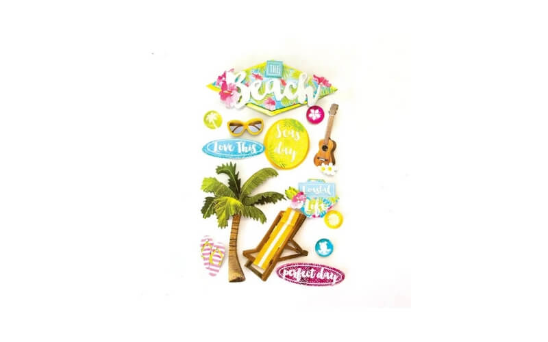 The Beach 3D Stickers Paper House
