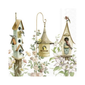 Three Birdhouses Lunch Servetten 5st. IHR