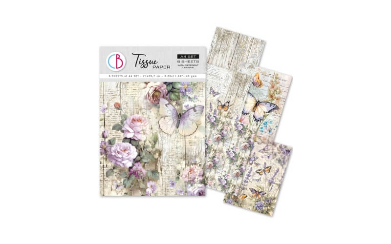 Tissue Papier A4 Mix Whismical Butterflies Ciao Bella