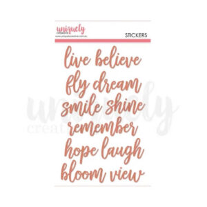Titel Stickers Believe Rosegoud