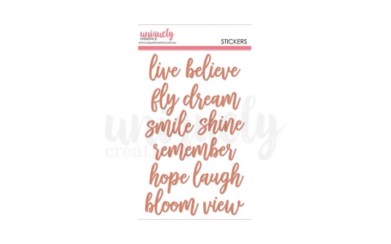 Titel Stickers Believe Rosegoud