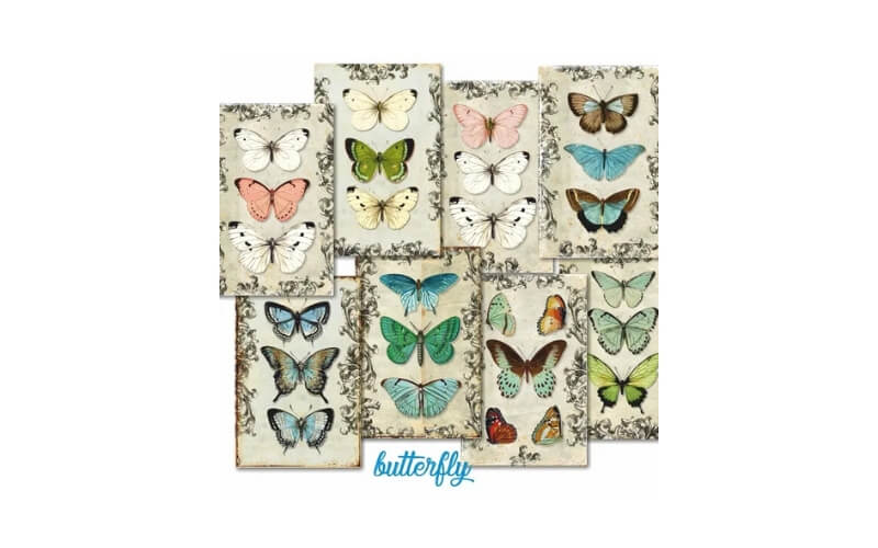 Plakboekpapier Mini Vlinders Decorer
