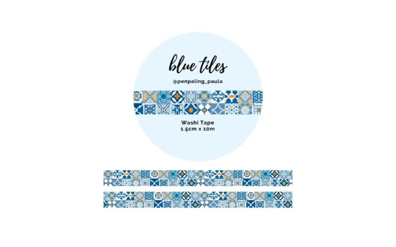 Washi-Tape Blauwe Tegeltjes