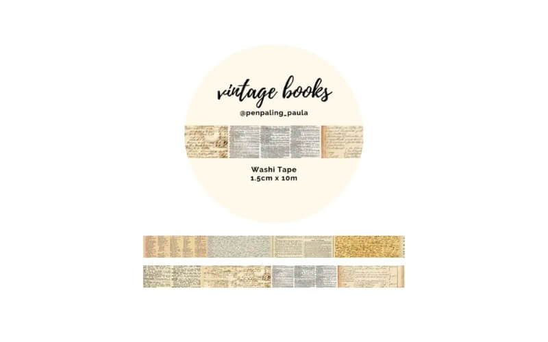 Washi Tape Vintage Books Penpaling_Paula
