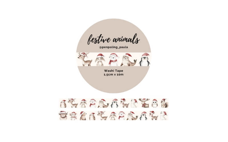 Washi-tape Feestelijke Dieren Penpaling_Paula
