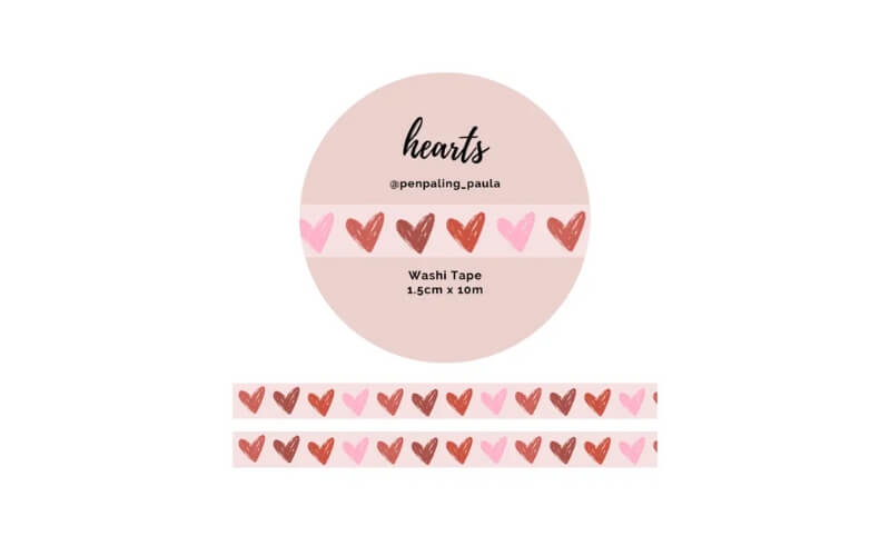 Washi-tape Hartjes