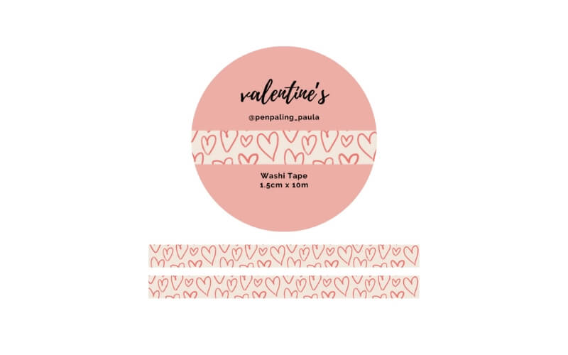 Washi-tape Hartjes Valentijn