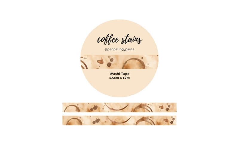Washi-tape Koffievlekken Penpaling_Paula