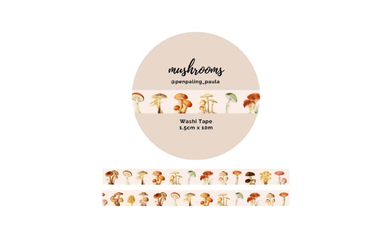 Washi-tape Paddenstoelen Penpaling Paula