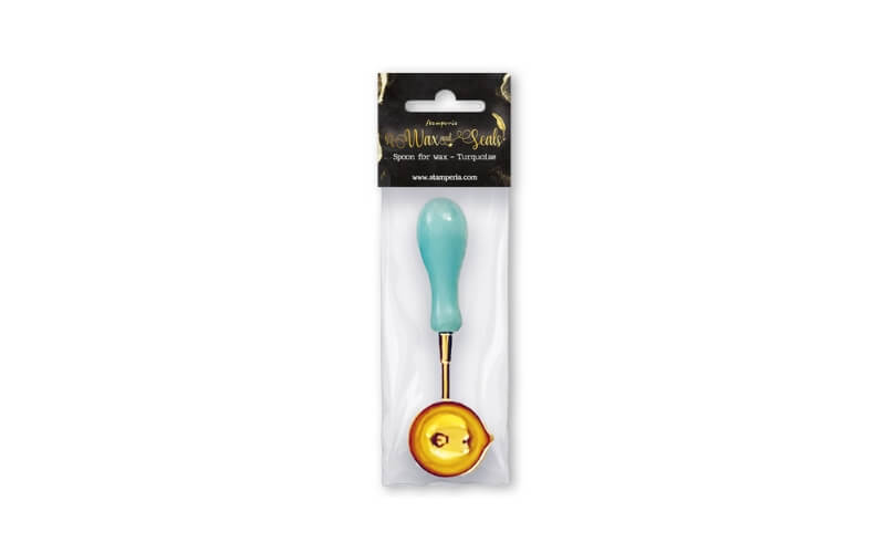 Waxzegel Lepel Turquoise Stamperia