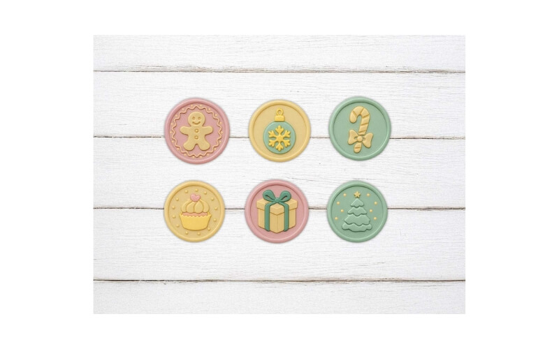 Waxzegels Set 6 Candy Christmas Stamperia