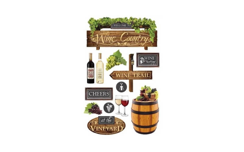 Wijn Country 3D Stickers Paper House