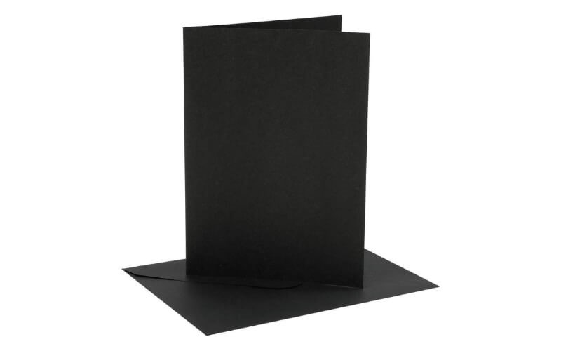 Zwart Kaarten-Enveloppen 4st.